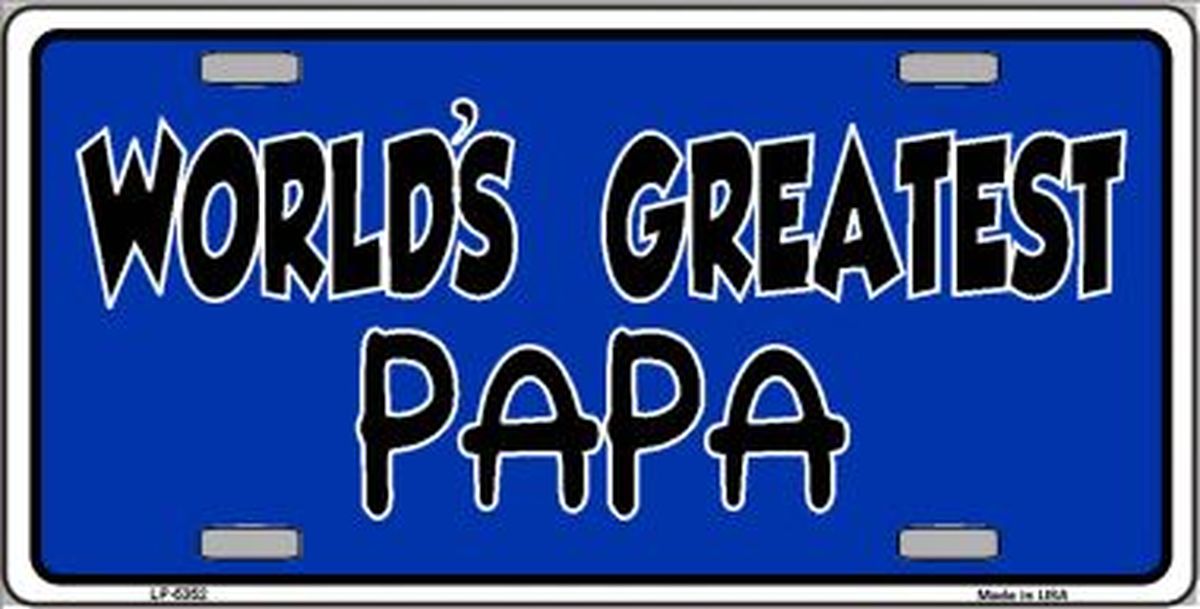 Worlds Greatest PaPa License Plate Car Tag
