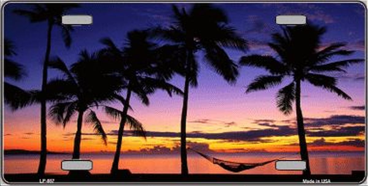 Sunset Hammock Beach License Plate Car Tag