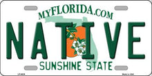Native Florida License Plate Car Tag