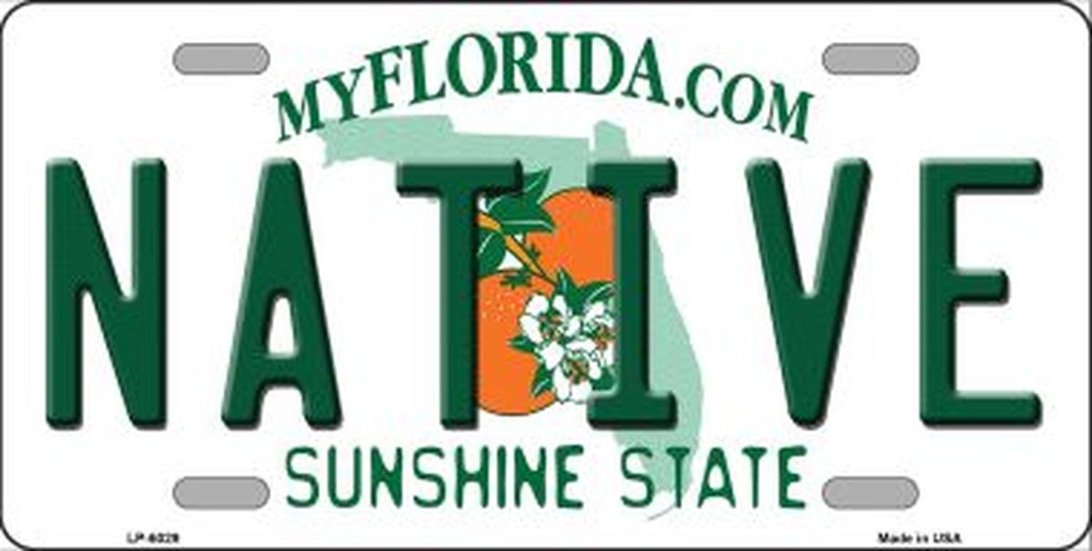 Native Florida License Plate Car Tag