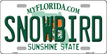 Snowbird Florida License Plate Car Tag