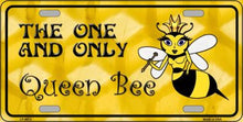 Queen Bee Yellow License Plate Car Tag