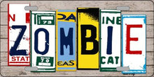 Zombie Art Wood Pattern License Plate Car Tag