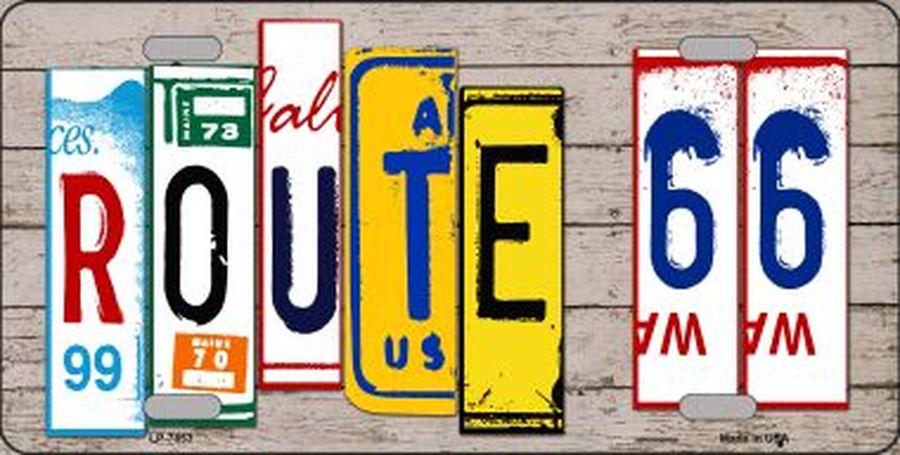 Route 66 License Plate Car Tag