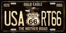 Bald Eagle Route 66 Mother Road License Plate Car Tag