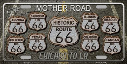 Route 66 Black Top License Plate Car Tag