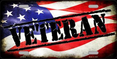 Veteran American Flag License Plate Car Tag