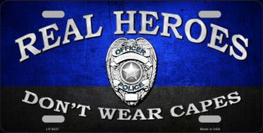 Real Heroes Blue License Plate Car Tag