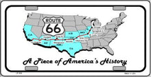 A Piece Of History Route 66 License Plate Car Tag