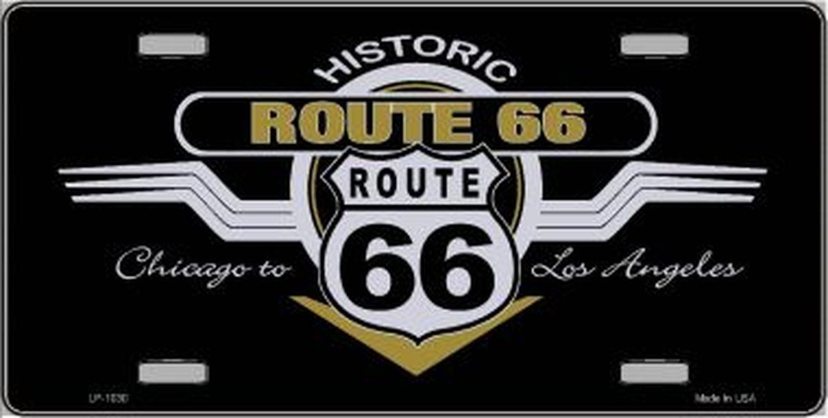 Route 66 Shield Wings License Plate Car Tag