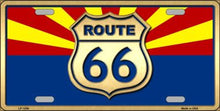 Route 66 Arizona State Flag License Plate Car Tag