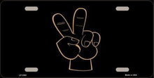 Peace Sign Fingers License Plate Car Tag