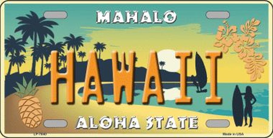 Hawaii Pineapple Background License Plate Car Tag