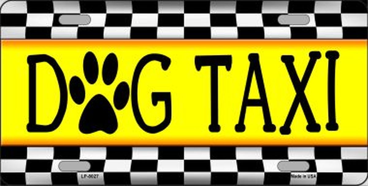 Dog Taxi License Plate Car Tag