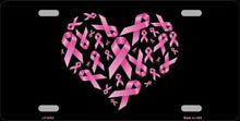 Pink Ribbons Breast Cancer License Plate Car Tag