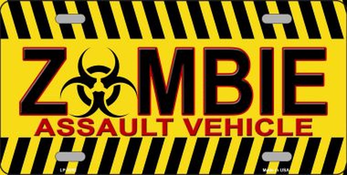 Zombie Assault Vehicle License Plate Car Tag