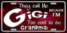 They Call Me Gigi License Plate Car Tag