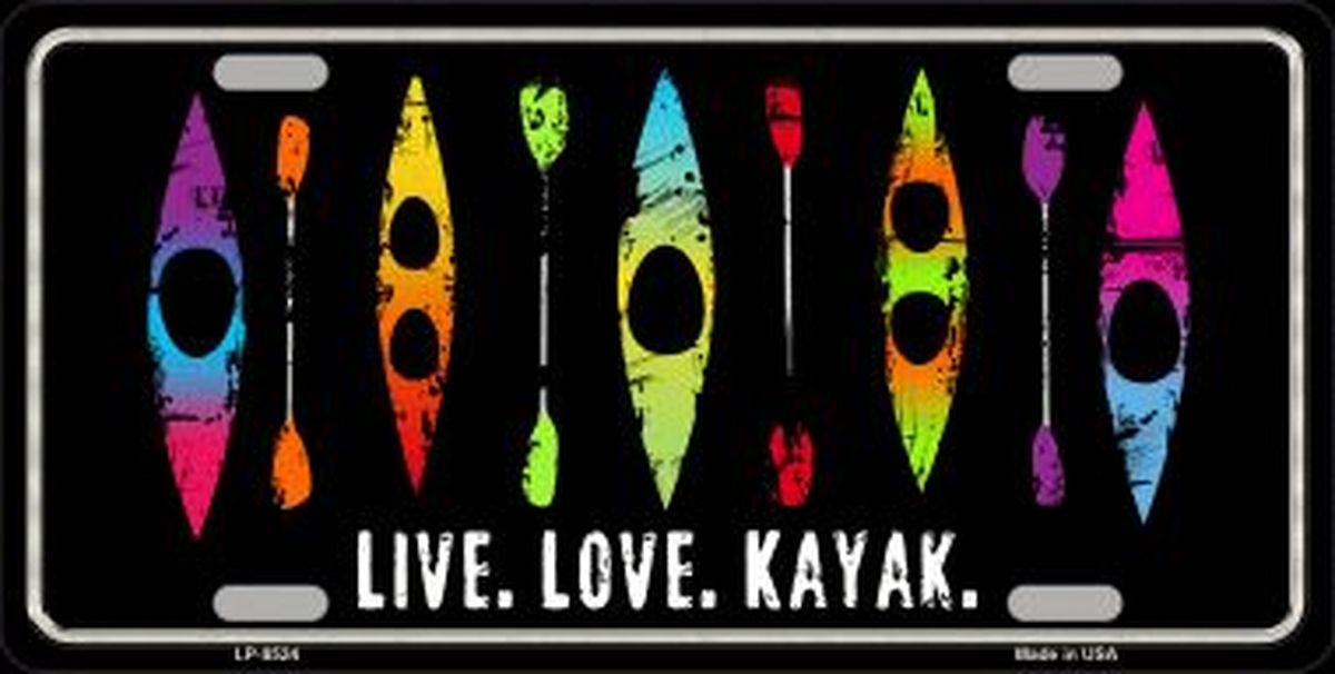Live Love Kayak License Plate Car Tag
