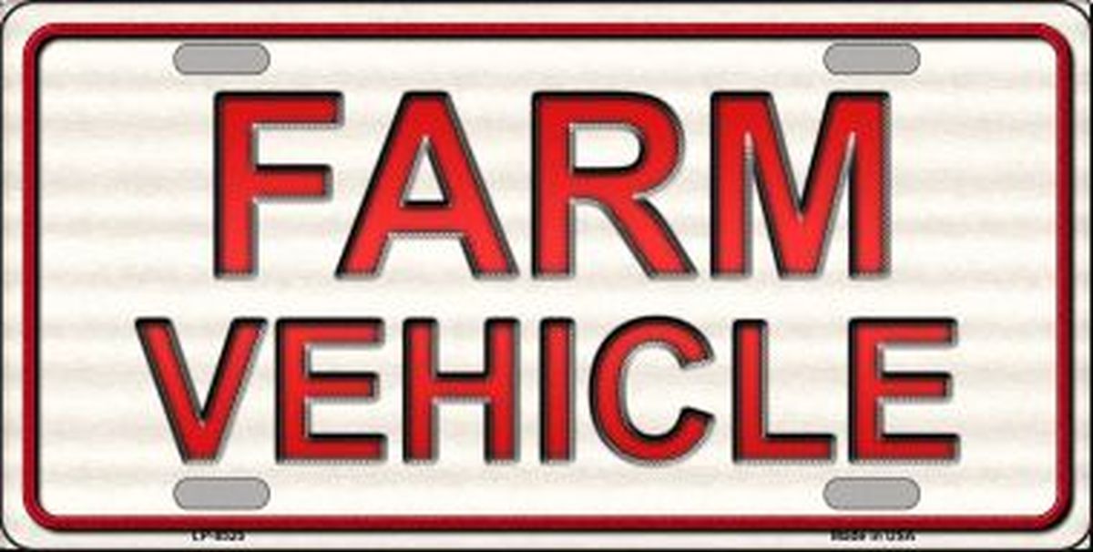 Farm Vehicle License Plate Car Tag
