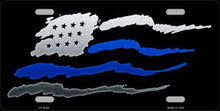 Abstract American Flag Thin Blue Line License Plate Car Tag
