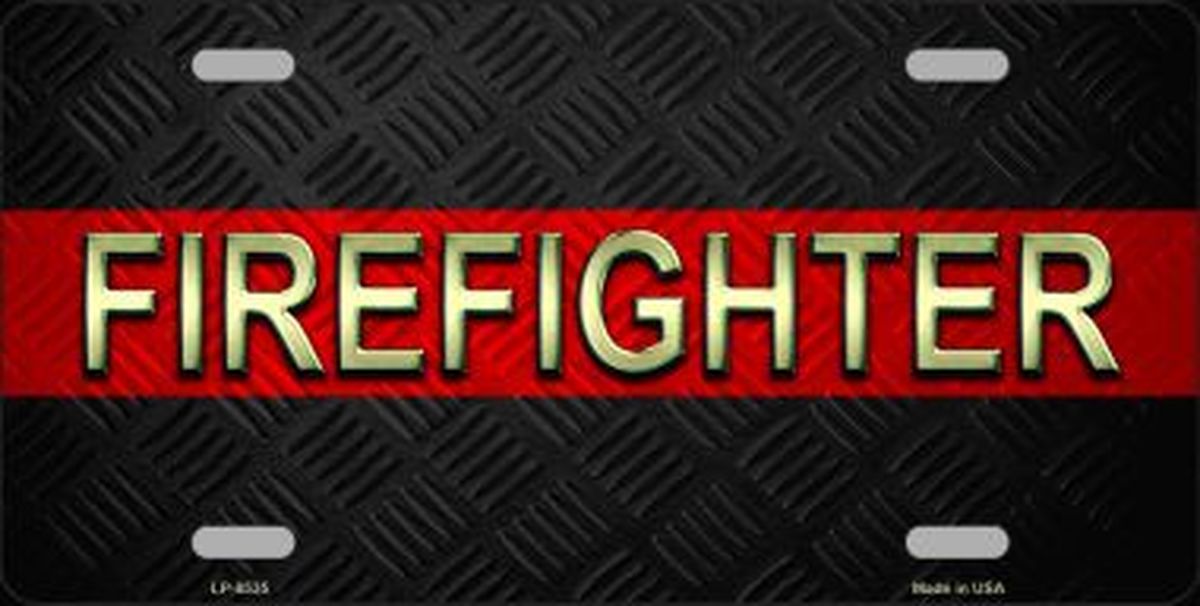Firefighter Thin Red Line License Plate Car Tag