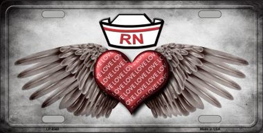 Love RN Nurse License Plate Car Tag
