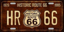 Historic Route 66 Vintage License Plate Car Tag