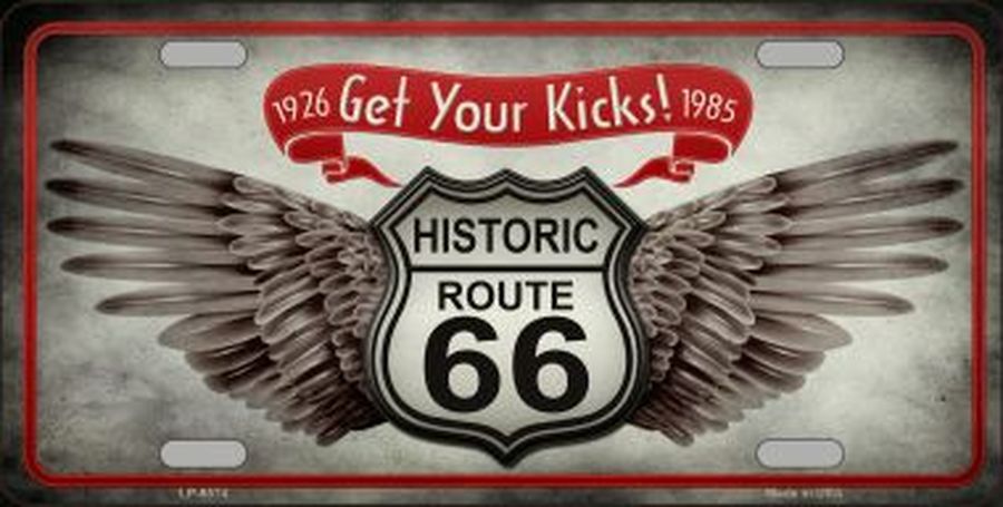 Get Your Kicks Route 66 License Plate Car Tag