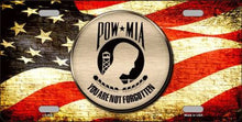 POW MIA With USA Flag License Plate Car Tag