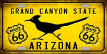 Arizona Grand Canyon With Route 66 License Plate Car Tag