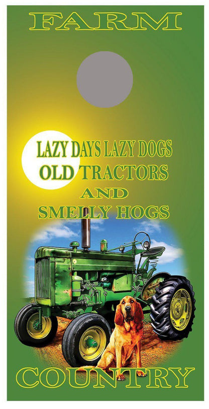 Lazy Days Dog Farm Country Tractor Farm Corn hole Decal Wrap
