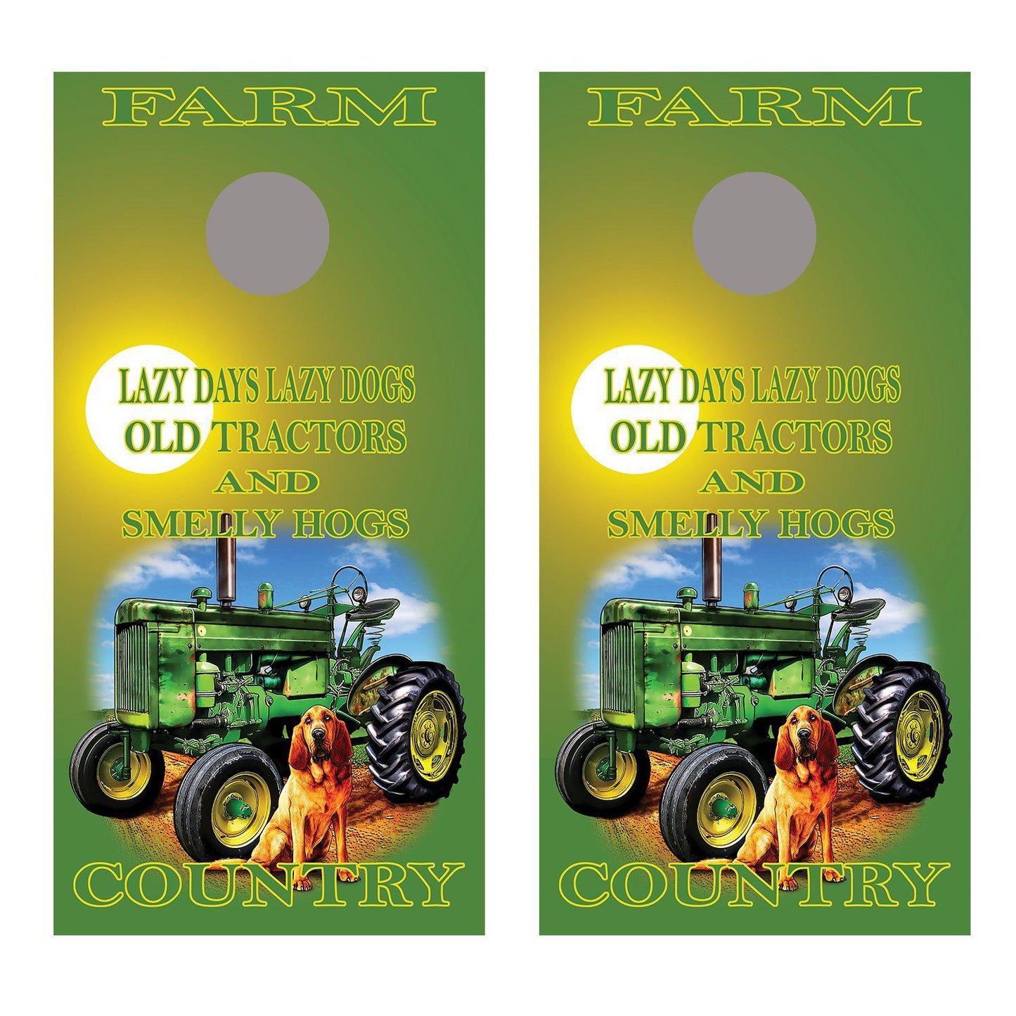 Lazy Days Dog Farm Country Tractor Farm Corn hole Decal Wrap