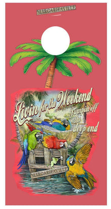 Livin for the Weekend Pink Cornhole Board Decal Wraps
