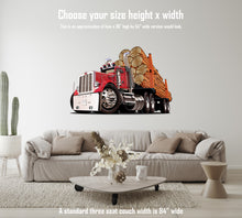 Car Art Logging Truck Cartoon Wall Decal