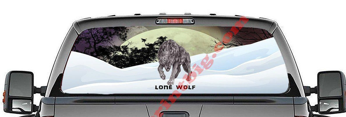Lone Wolf -Rear Window Decal-Graphic - Let's Print Big