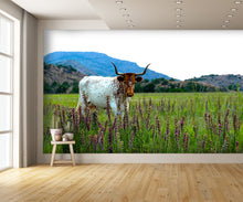 Longhorn in the Wildflowers Wall Mural