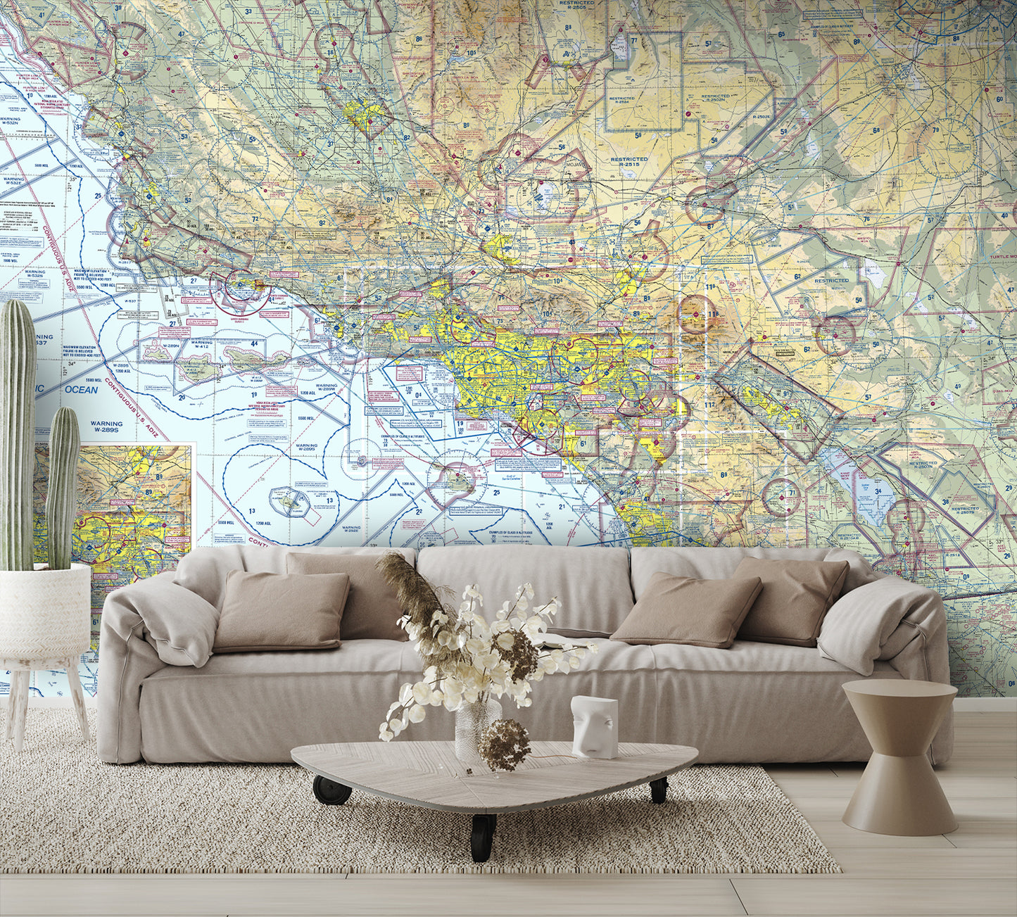 Aeronautical Chart Los Angeles Wall Mural