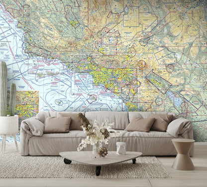 Aeronautical Chart Los Angeles Wall Mural