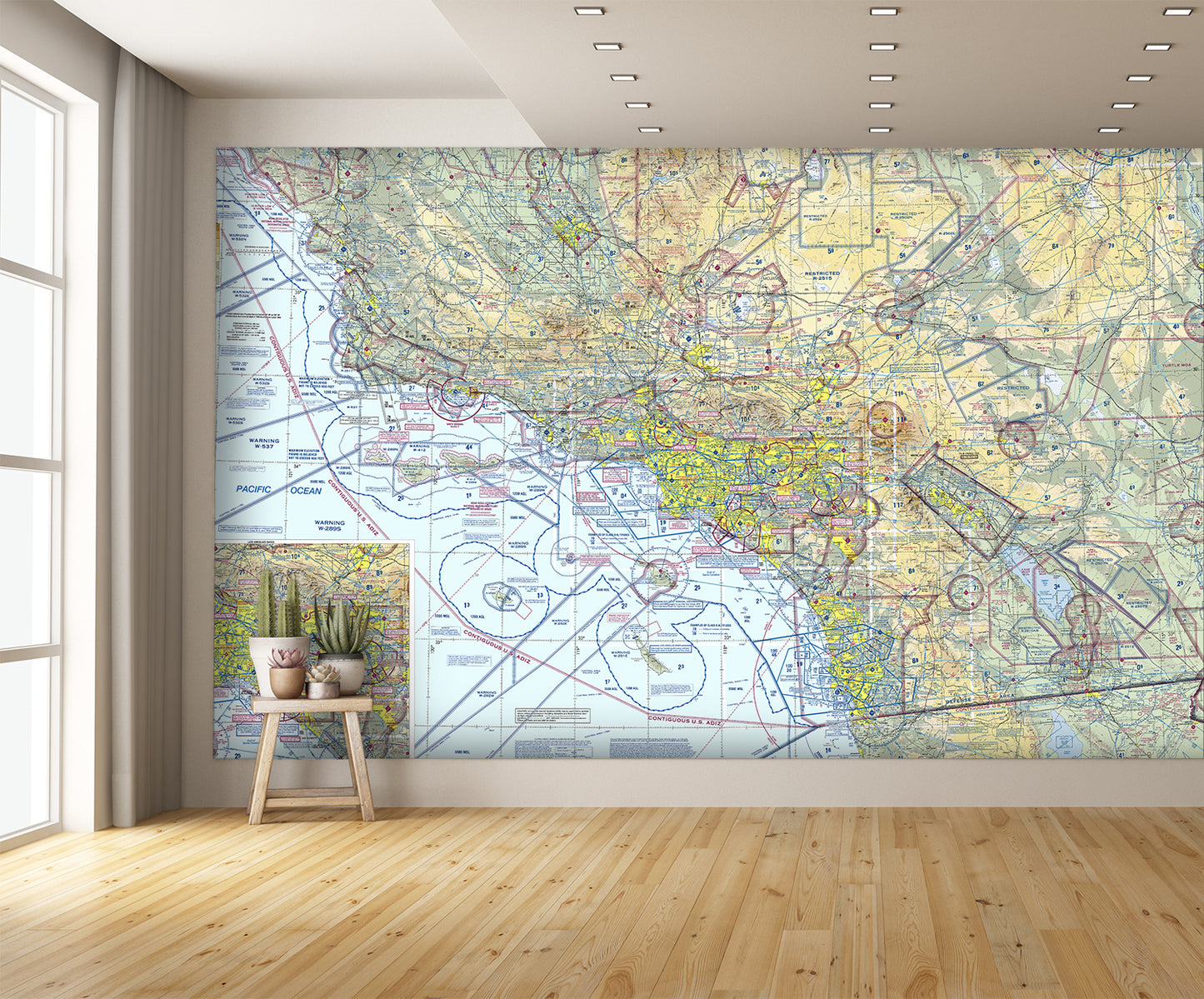 Aeronautical Chart Los Angeles Wall Mural