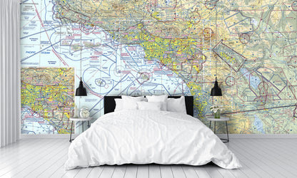 Aeronautical Chart Los Angeles Wall Mural