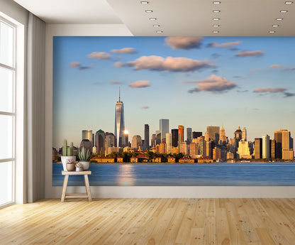 Lower Manhattan Skyscrapers at Sunset Wall Mural