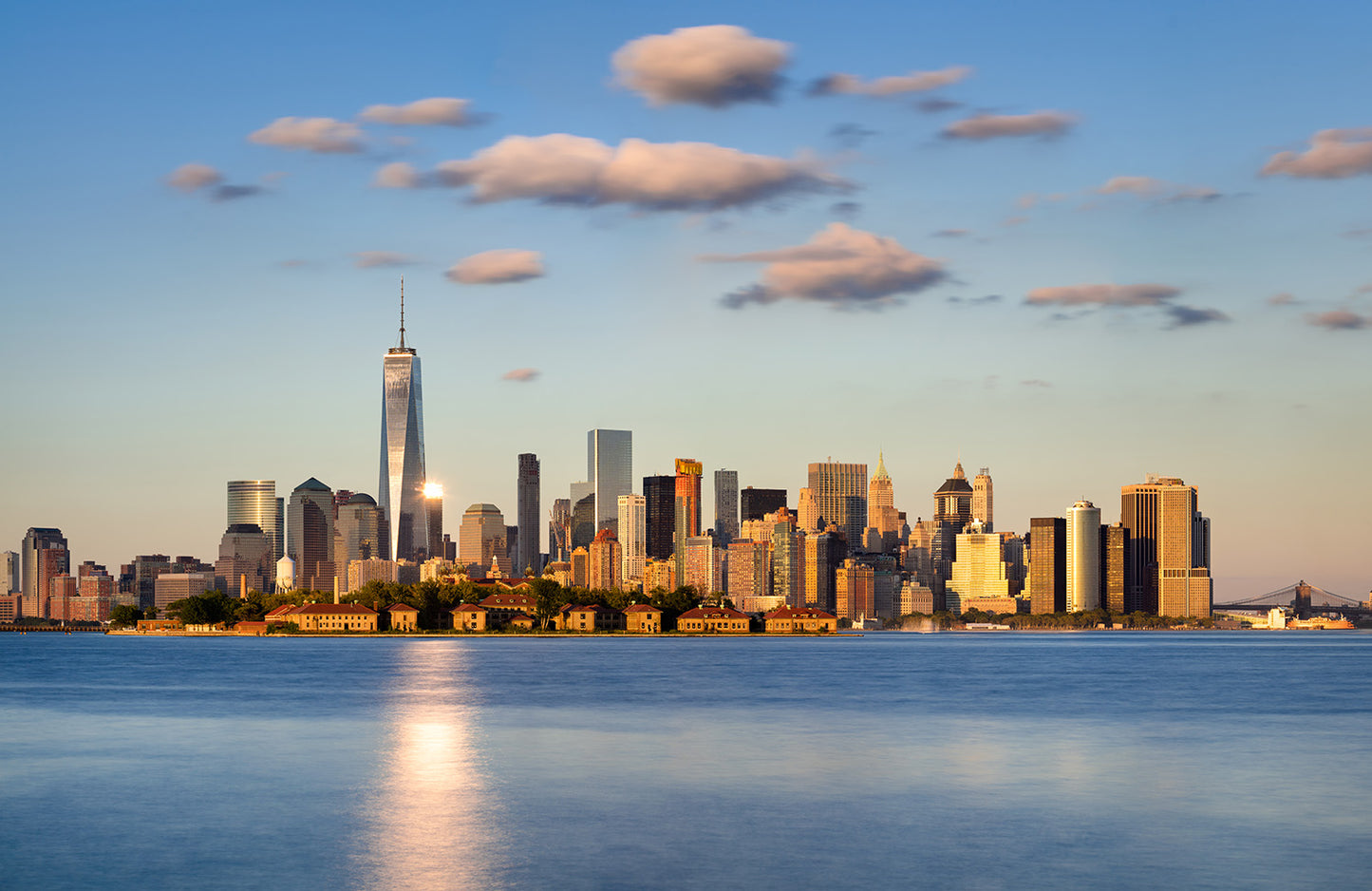 Lower Manhattan Skyscrapers at Sunset Wall Mural