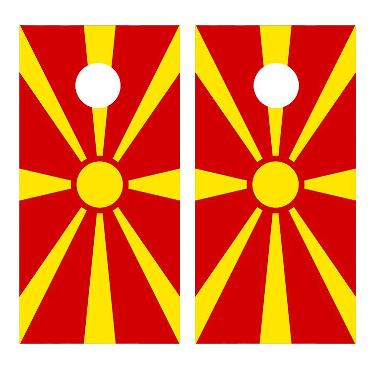 Flag of Macedonia Cornhole Board Decal Wraps