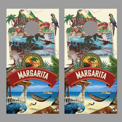 Margaritaville cornhole wraps Design A Corn Hole Decal set