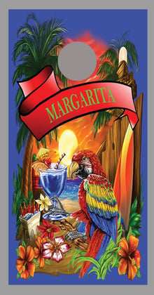 Margaritaville Cornhole Skins Dark Blue Board Decal Wrap single
