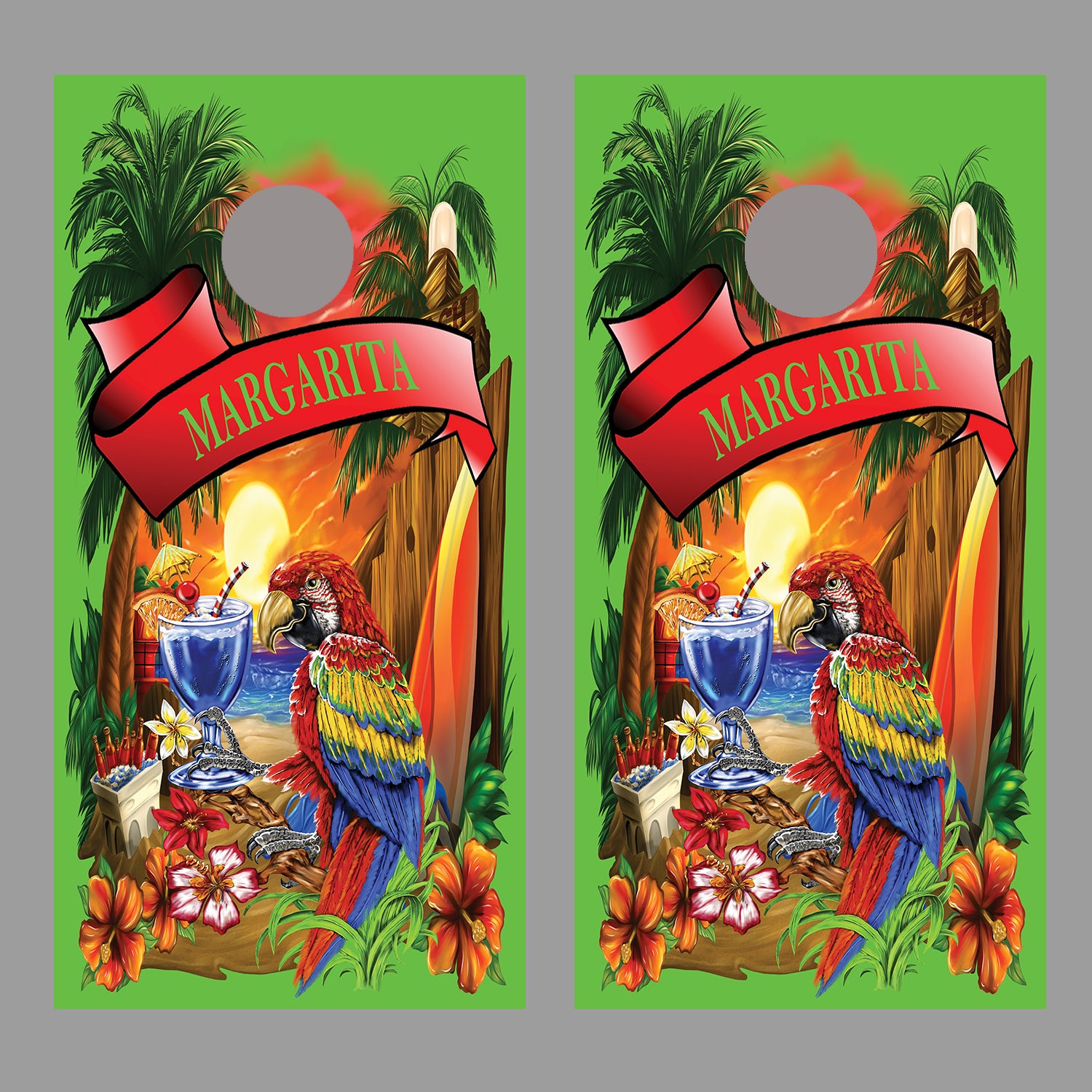 Margaritaville Cornhole Wraps Board Decal Graphics set