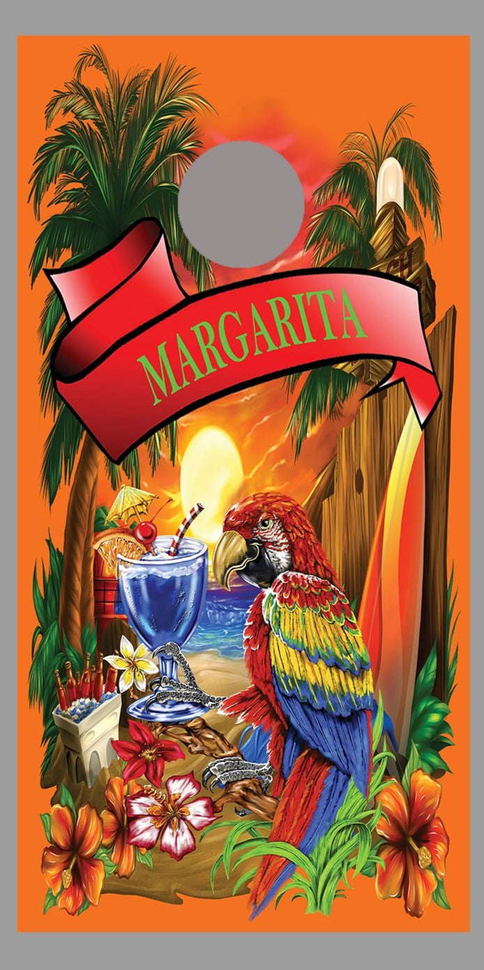 Margaritaville CornHole Wraps Orange Board Decal Skin single