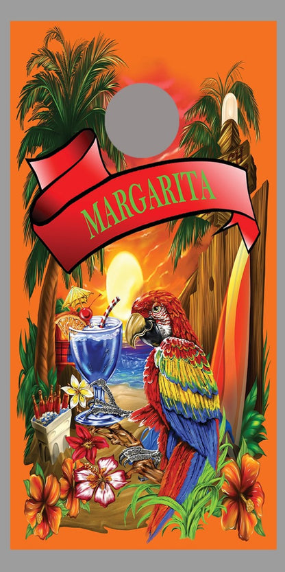 Margaritaville CornHole Wraps Orange Board Decal Skin single
