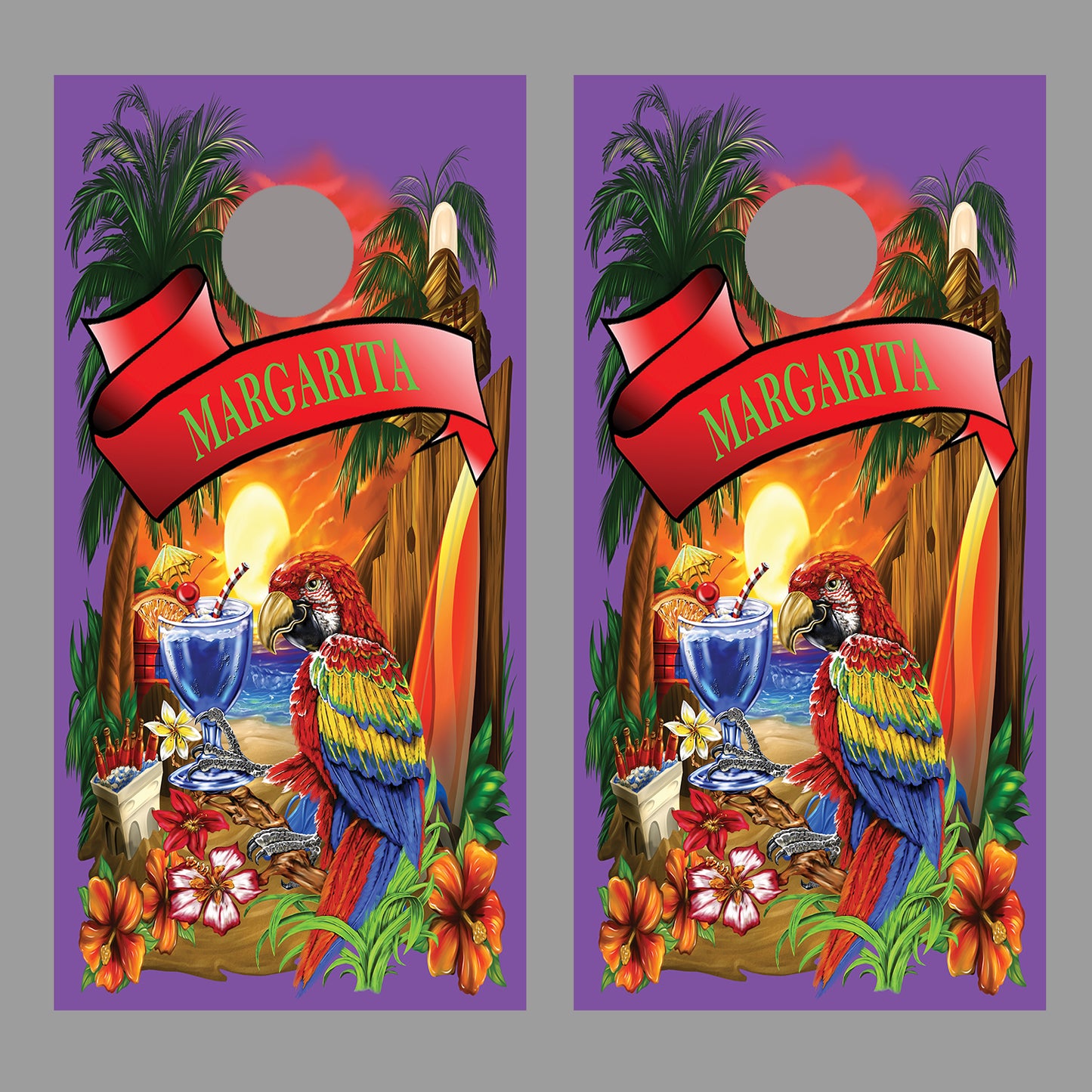 Margarita Purple Corn Hole Decal Wrap