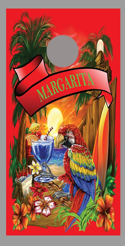 Margarita Red Cornhole Board Decal Wraps